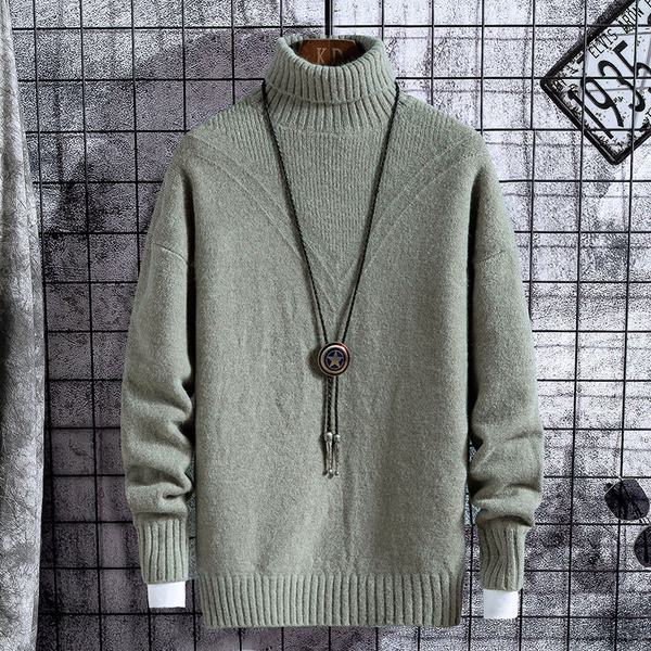 Ανδρικό πουλόβερ νέο μοντέλο με γιακά και μακριά μανίκια