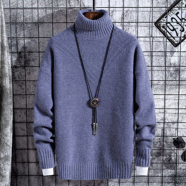 Ανδρικό πουλόβερ νέο μοντέλο με γιακά και μακριά μανίκια