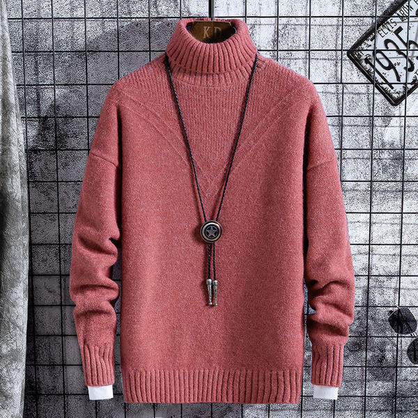 Ανδρικό πουλόβερ νέο μοντέλο με γιακά και μακριά μανίκια