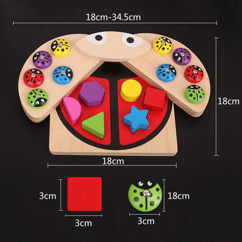 Дървена калинка сортер Монтесори