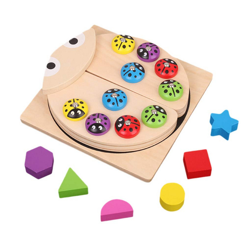 Дървена калинка сортер Монтесори