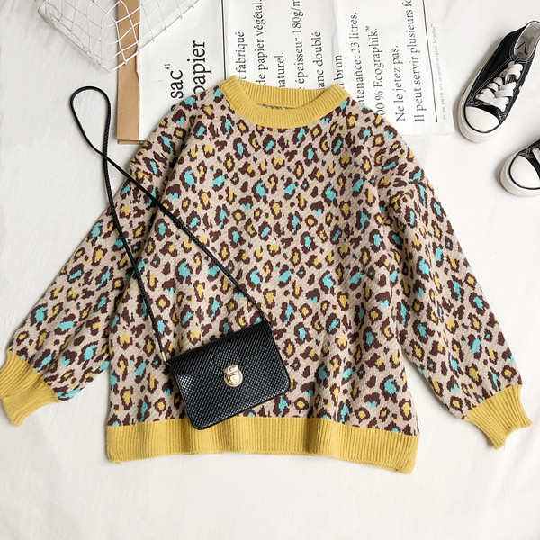 Πουλόβερ casual με μοτίβο λεοπάρδαλη