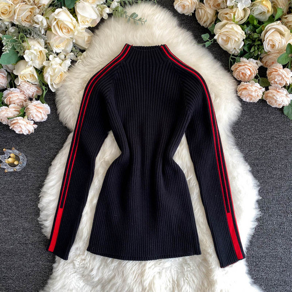 Γυναικείο πουλόβερ casual με χαμηλό γιακά