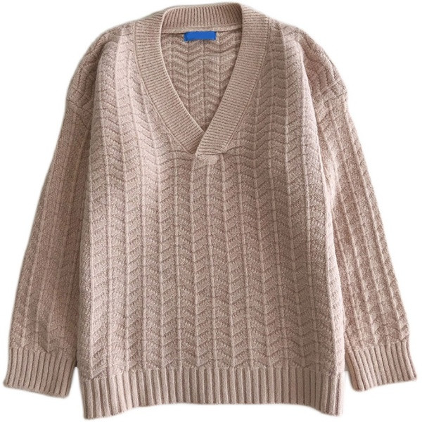 Casual γυναικείο πουλόβερ με σπιντ ντεκολτέ - φαρδύ μοντέλο