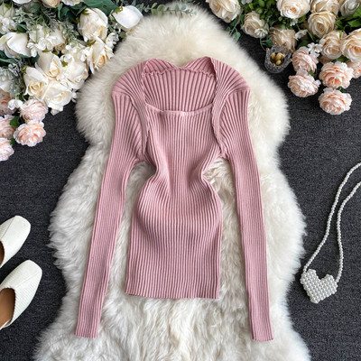 Casual γυναικείο πουλόβερ με στρογγυλή λαιμόκοψη