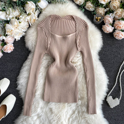 Casual γυναικείο πουλόβερ με στρογγυλή λαιμόκοψη