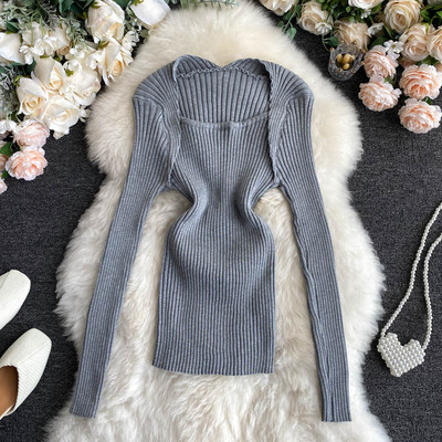 Casual γυναικείο πουλόβερ με στρογγυλή λαιμόκοψη