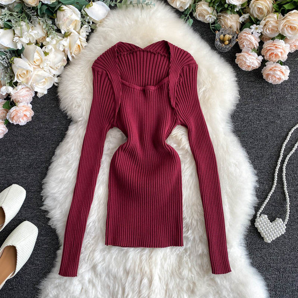 Casual γυναικείο πουλόβερ με στρογγυλή λαιμόκοψη