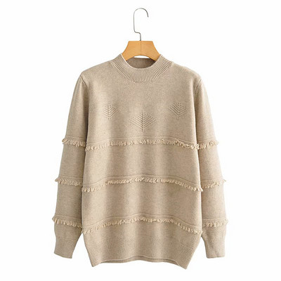 Πουλόβερ  φαρδύ μοντέλο με κρόσσια