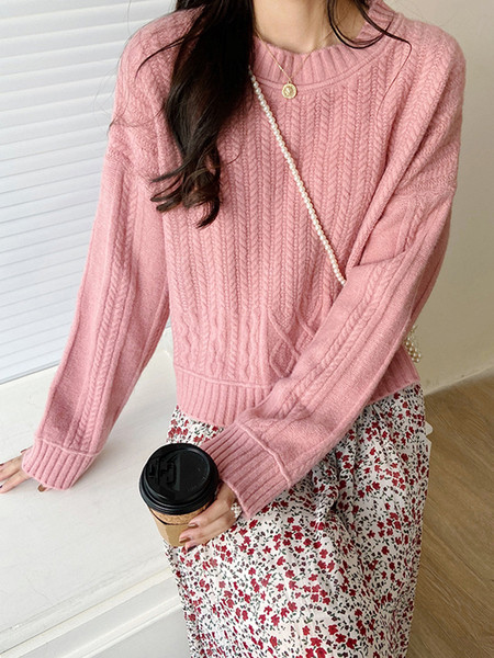 Ümara kaelusega vabaaja naiste kampsun - lai mudel