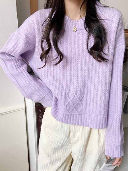 Ümara kaelusega vabaaja naiste kampsun - lai mudel