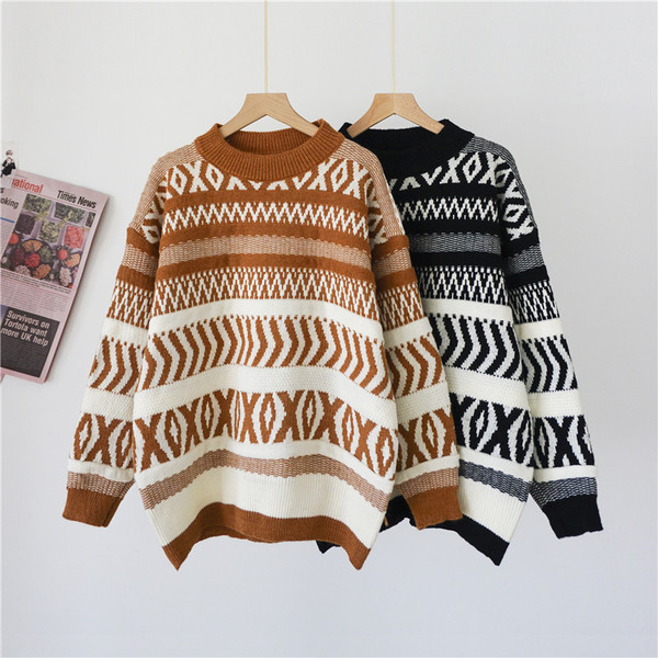 Νέο μοντέλο γυναικείο πουλόβερ με οβάλ λαιμόκοψη