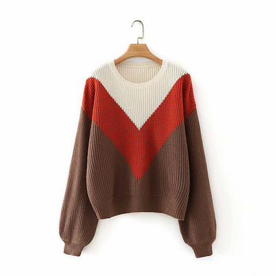 Γυναικείο πουλόβερ φαρδύ μοντέλο με οβάλ λαιμόκοψη