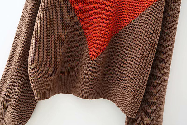 Γυναικείο πουλόβερ φαρδύ μοντέλο με οβάλ λαιμόκοψη