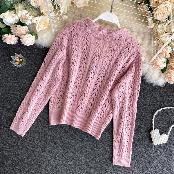 Kootud naiste kardigan krae ja nööpidega