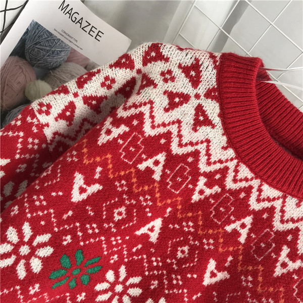 Uut mudelit ümara kaelusega naiste jõulukampsun