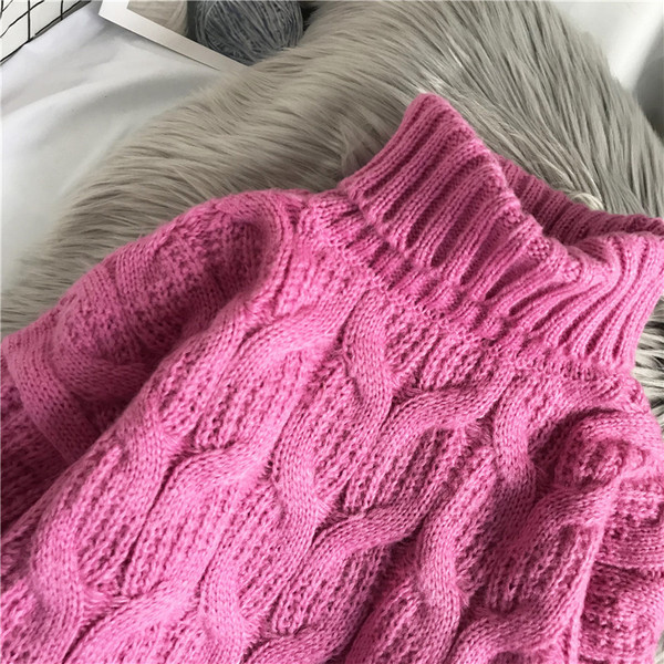 Νέο μοντέλο γυναικείο πουλόβερ με υψηλό  γιακά και μακριά μανίκια