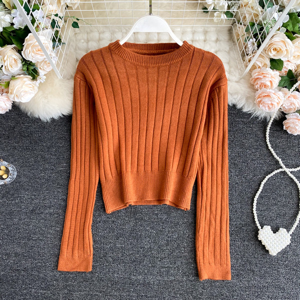 Ümmarguse kaelusega ja pikkade varrukatega vabaaja naiste kampsun