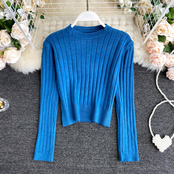 Ümmarguse kaelusega ja pikkade varrukatega vabaaja naiste kampsun