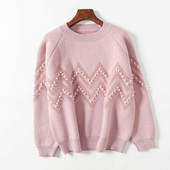 Φθινοπωρινό γυναικείο πουλόβερ με πέρλες