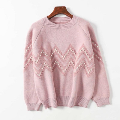 Φθινοπωρινό γυναικείο πουλόβερ με πέρλες