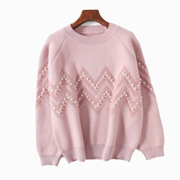 Φθινοπωρινό γυναικείο πουλόβερ με πέρλες