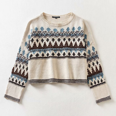 Γυναικείο κοντό μοντέλο πουλόβερ με οβάλ ντεκολτέ