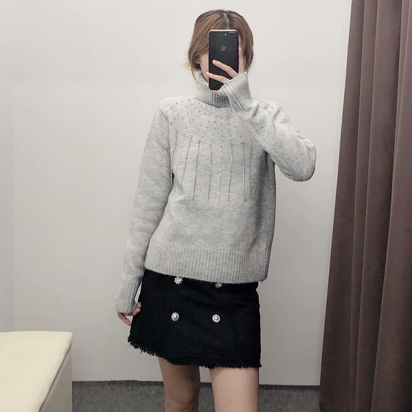 Χειμερινό πουλόβερ με ΄γιακά και πέρλες