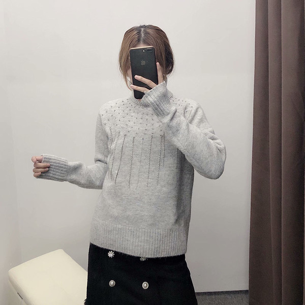 Χειμερινό πουλόβερ με ΄γιακά και πέρλες