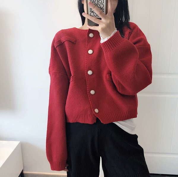 Γυναικεία ζακέτα  casual με κουμπιά και τσέπες σε μπεζ χρώμα 