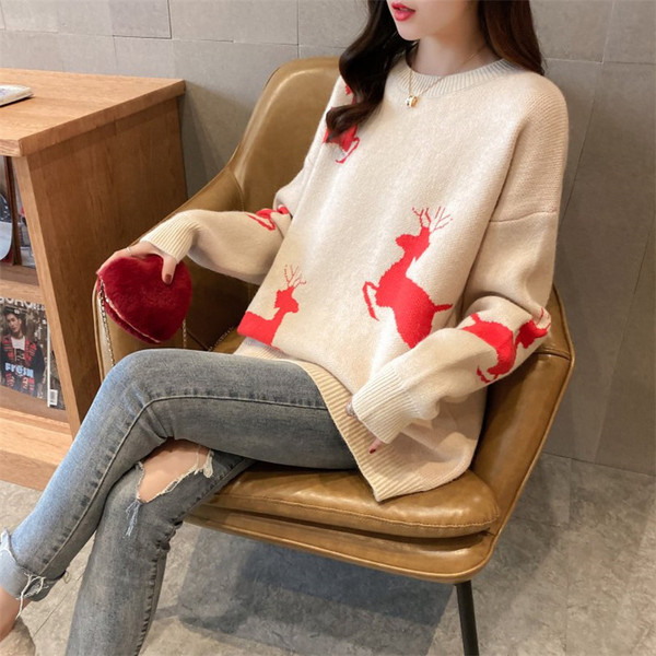 Naiste vabaaja kampsun valge ja punane