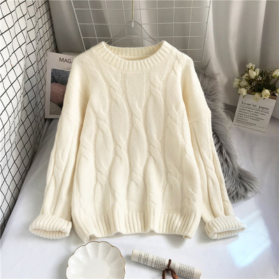 Naiste lai kampsun, pikkade varrukate ja ovaalse kaelusega