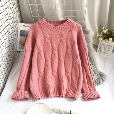 Naiste lai kampsun, pikkade varrukate ja ovaalse kaelusega