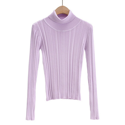 Γυναικείο πουλόβερ με ψηλό κολάρο και μακριά μανίκια σε διάφορα χρώματα