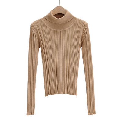 Γυναικείο πουλόβερ με ψηλό κολάρο και μακριά μανίκια σε διάφορα χρώματα