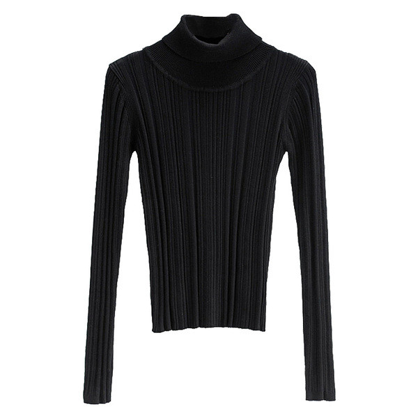 Γυναικείο πουλόβερ με ψηλό κολάρο και μακριά μανίκια σε διάφορα χρώματα