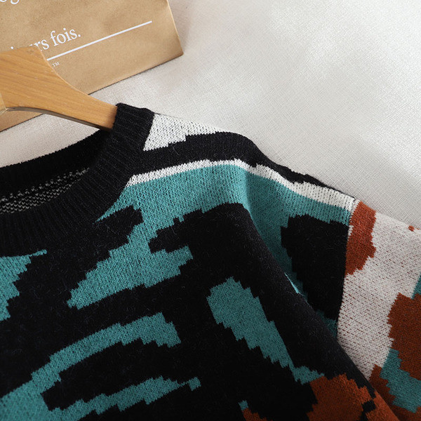 Värviline leopardimustriga naiste kampsun