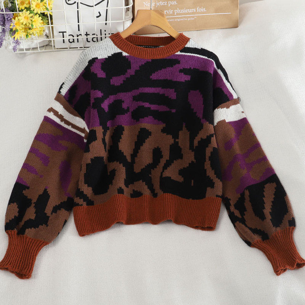 Värviline leopardimustriga naiste kampsun