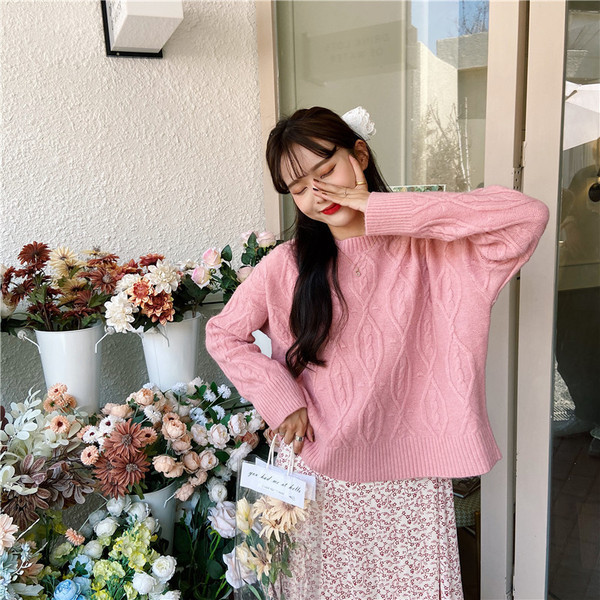 Πουλόβερ casual με στρογγυλή λαιμόκοψη - κατάλληλο για το χειμώνα