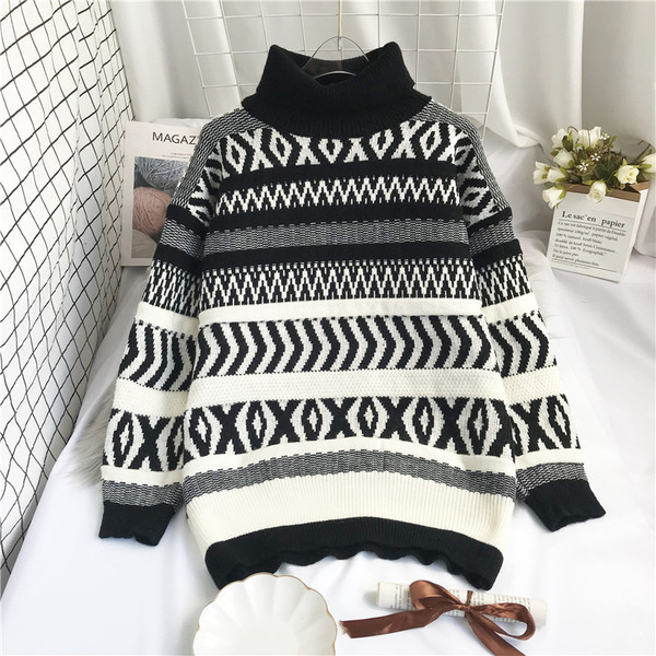 Laia mudeliga naiste kampsun kõrge polo kraega