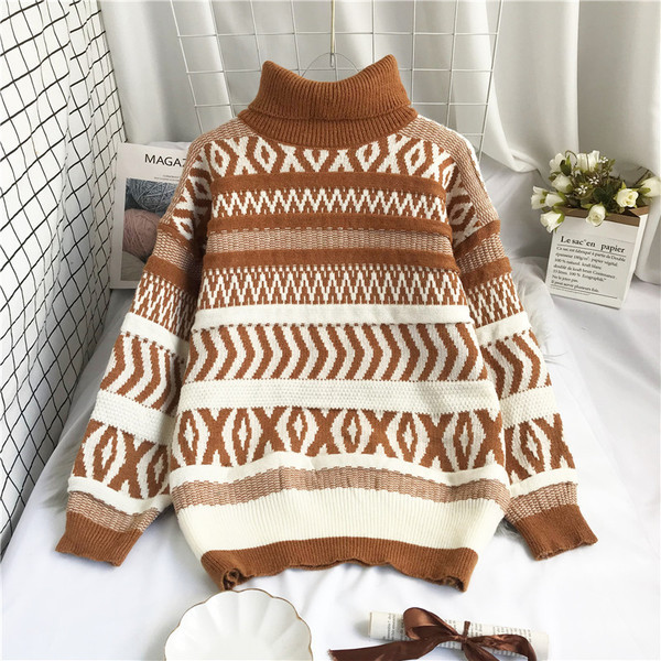 Laia mudeliga naiste kampsun kõrge polo kraega