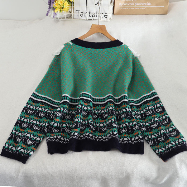 Casual γυναικείο πουλόβερ ρετρό στιλ με μακριά μανίκια