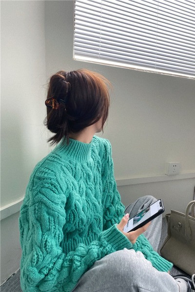 Naiste kõrge kraega kampsun tavaline mudel