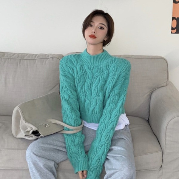 Naiste kõrge kraega kampsun tavaline mudel