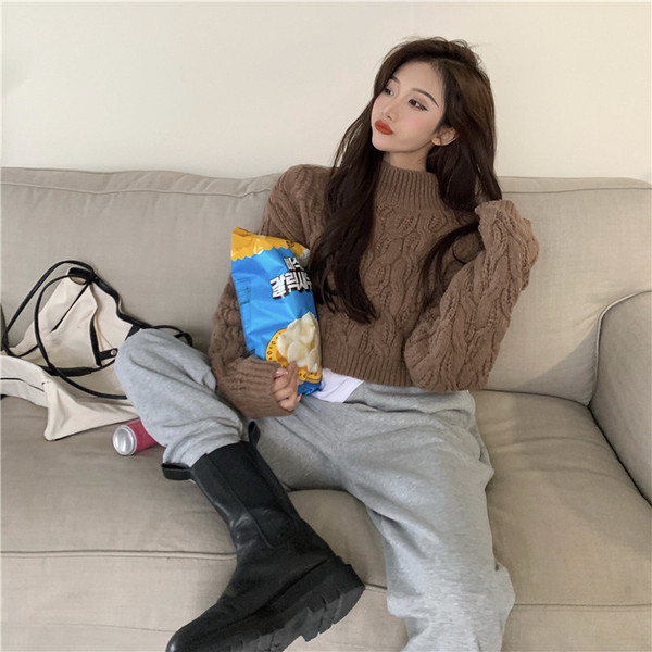 Naiste kõrge kraega kampsun tavaline mudel