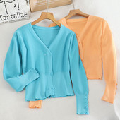 Uue mudeli nööpide ja V-kaelusega naiste kardigan