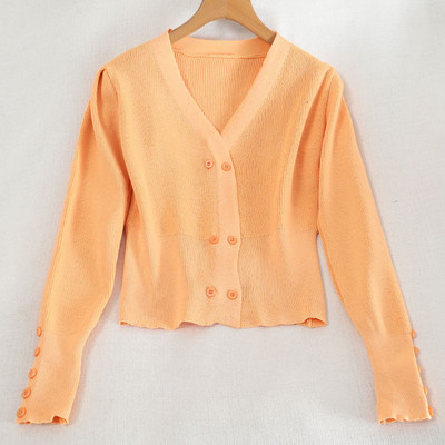 Uue mudeli nööpide ja V-kaelusega naiste kardigan