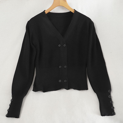 Uue mudeli nööpide ja V-kaelusega naiste kardigan