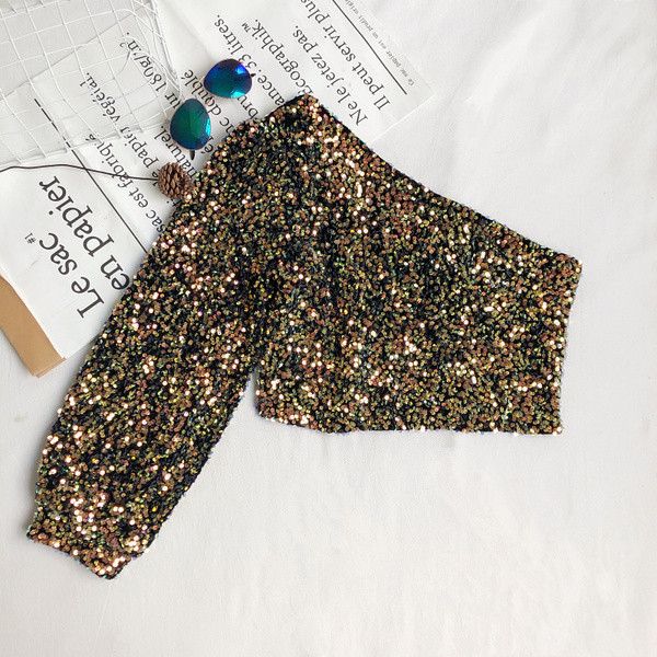 Moodne naiste ühe varruka ja litritega pluus