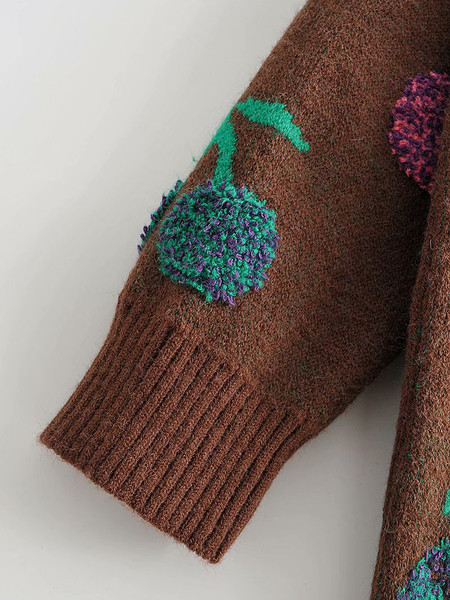 Μοντέρνο πουλόβερ με πολύχρωμο μοτίβο - φαρδύ μοντέλο